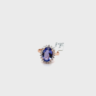 Tanzanite and Diamonds in 14ct RG