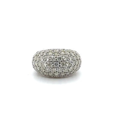14ct White Gold Dome Diamond Ring