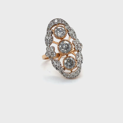 18ct Rose gold Diamond Dress Ring