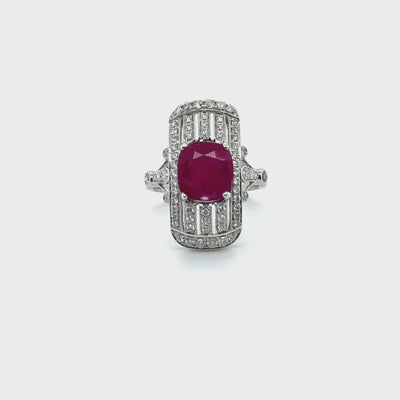 18ct White Gold Ruby and Diamond Ring