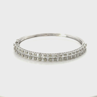 18ct White Gold Diamond Bangle