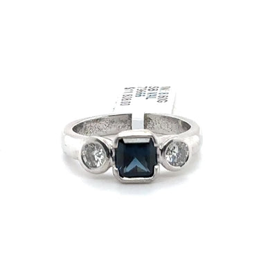Trilogy Sapphire and Diamond Ring