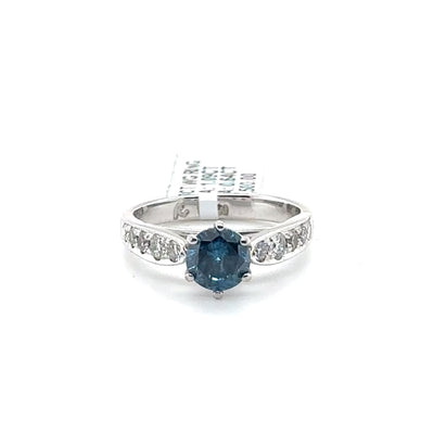 Blue Diamond Engagement Ring