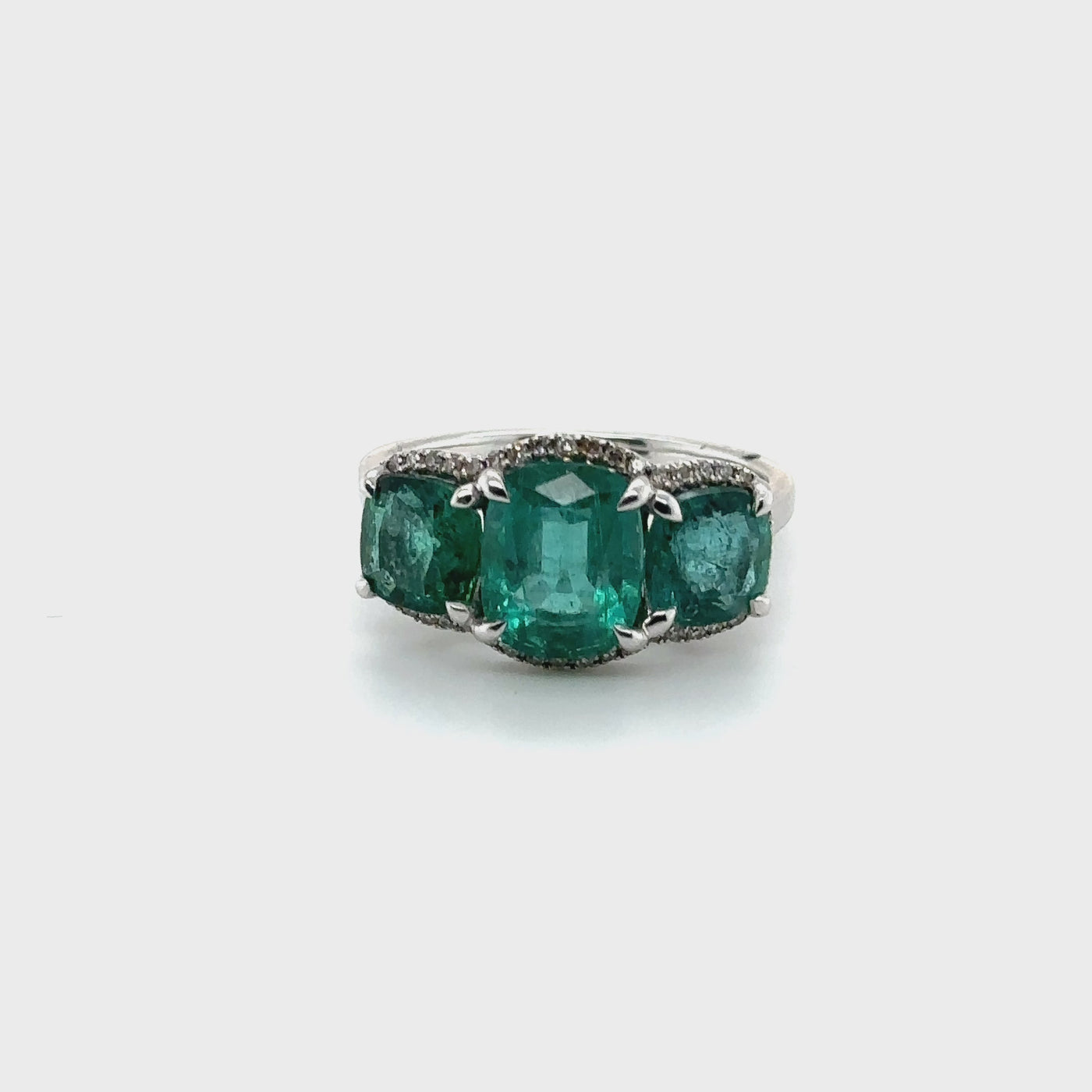 18ct Yellow Gold Colombian Emerald and Diamond Ring