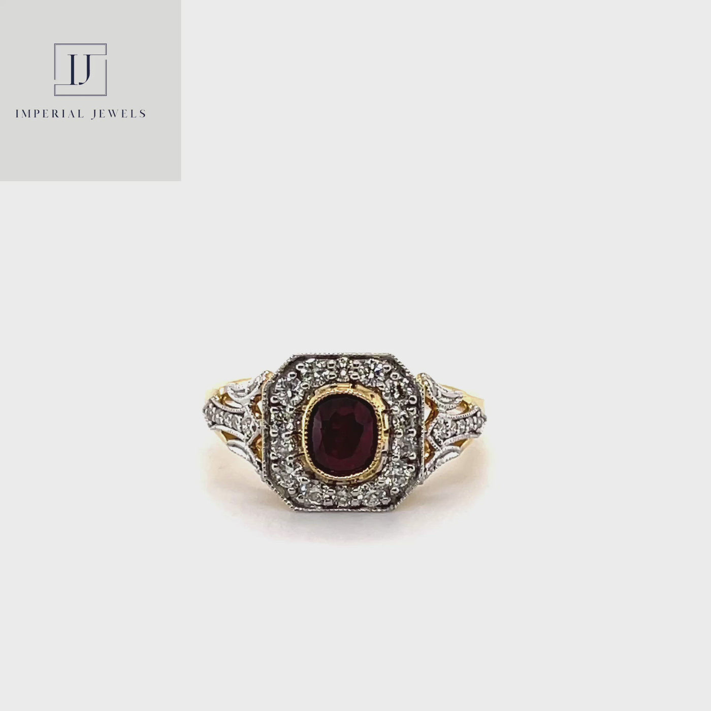 18CT Yellow Gold (NO HEAT) Ruby and Diamond Ring