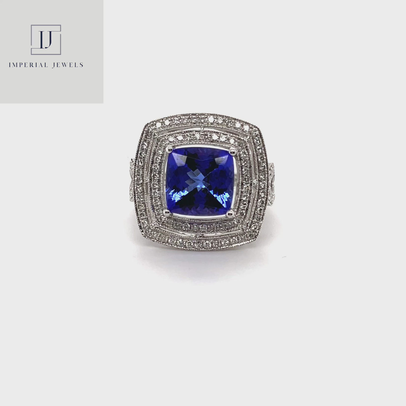 18CT White Gold Tanzanite and Diamond Ring