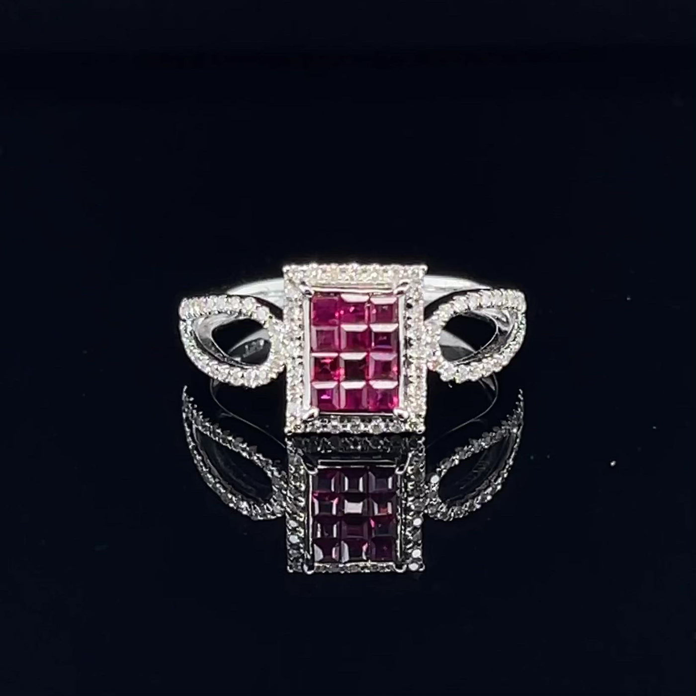 'Claire' Ruby and diamond ring in 18CT white gold