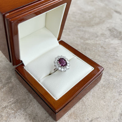 14CT White Gold Ruby and Diamond Ring