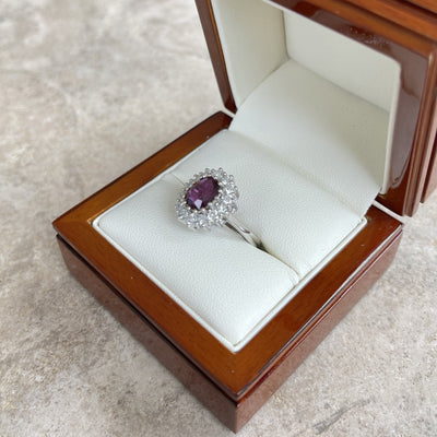 14CT White Gold Ruby and Diamond Ring