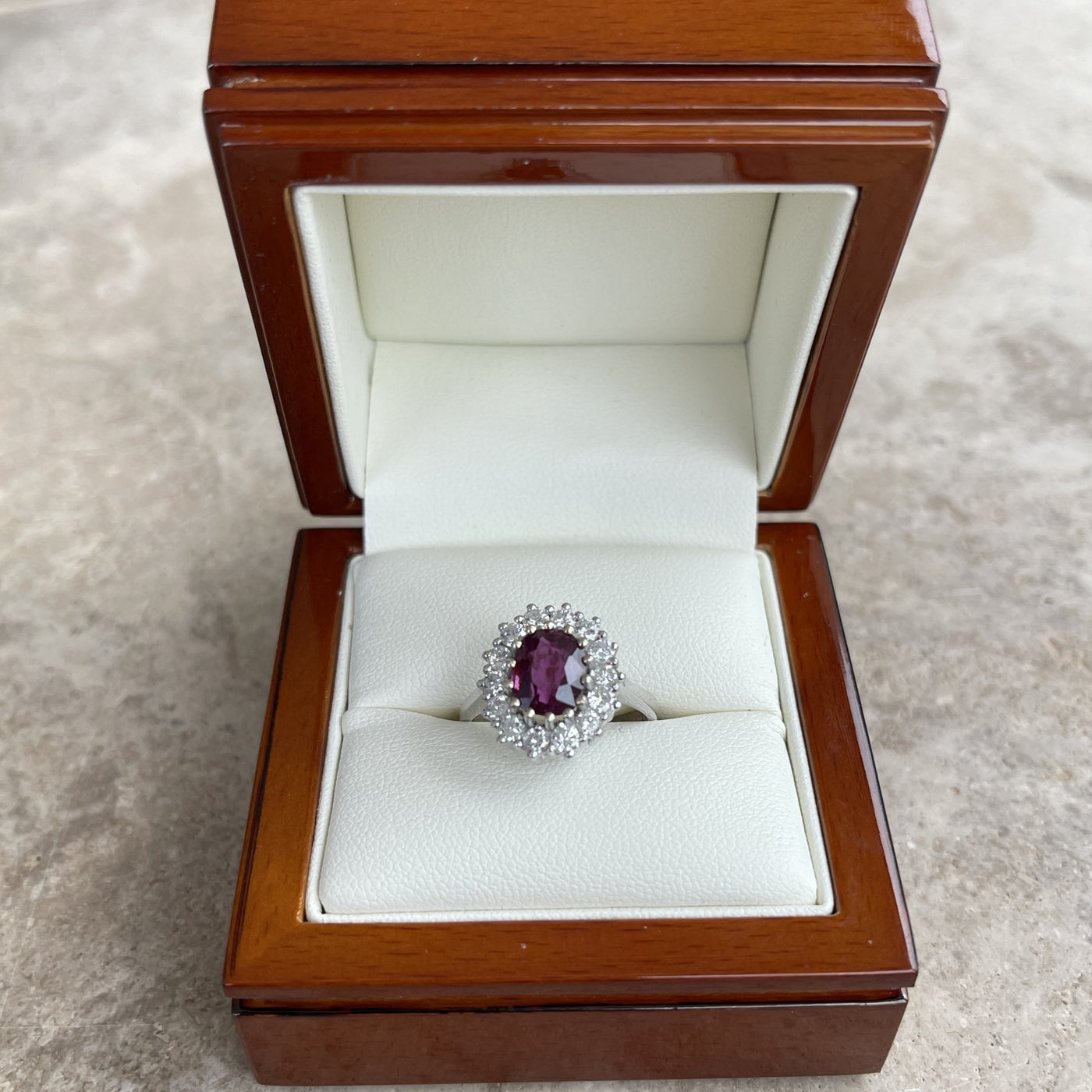 14CT White Gold Ruby and Diamond Ring