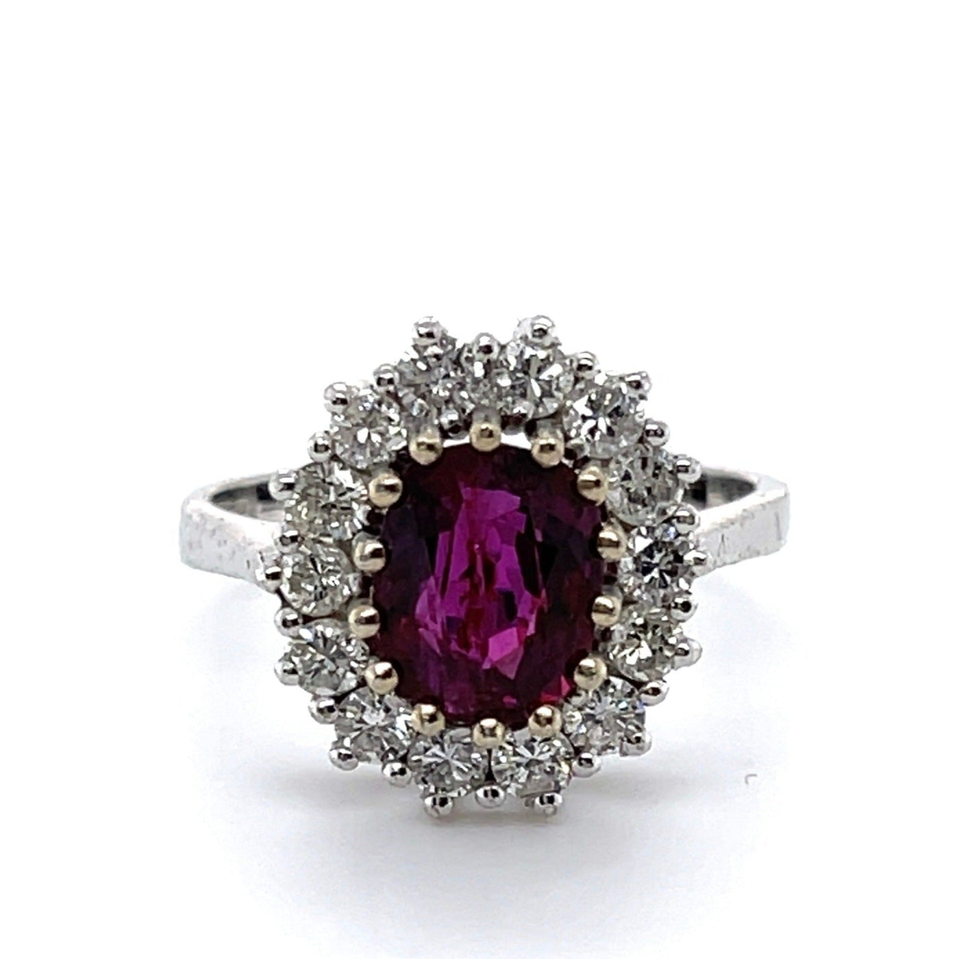 14CT White Gold Ruby and Diamond Ring