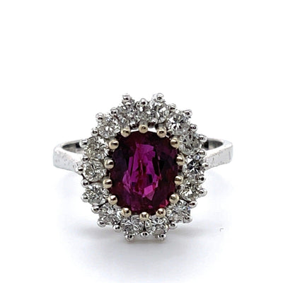 14CT White Gold Ruby and Diamond Ring