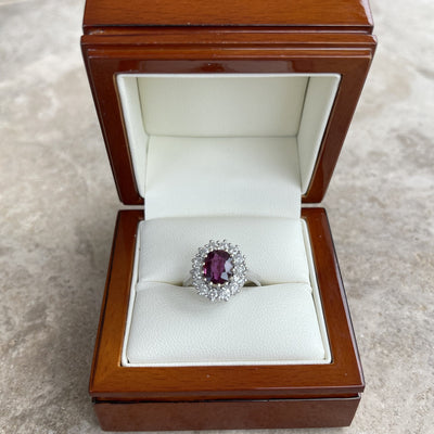 14CT White Gold Ruby and Diamond Ring