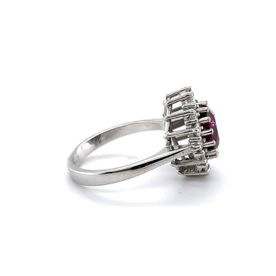 14CT White Gold Ruby and Diamond Ring