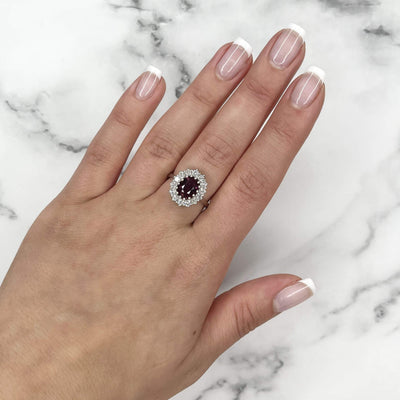14CT White Gold Ruby and Diamond Ring