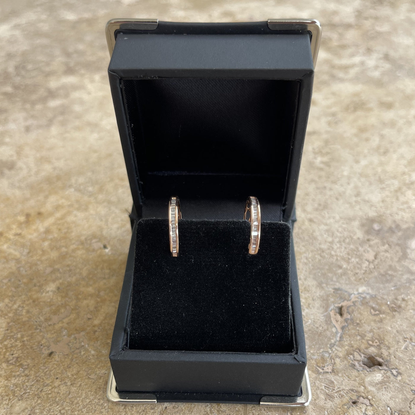 18CT Rose Gold Diamond Earrings