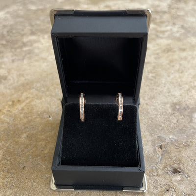 18CT Rose Gold Diamond Earrings