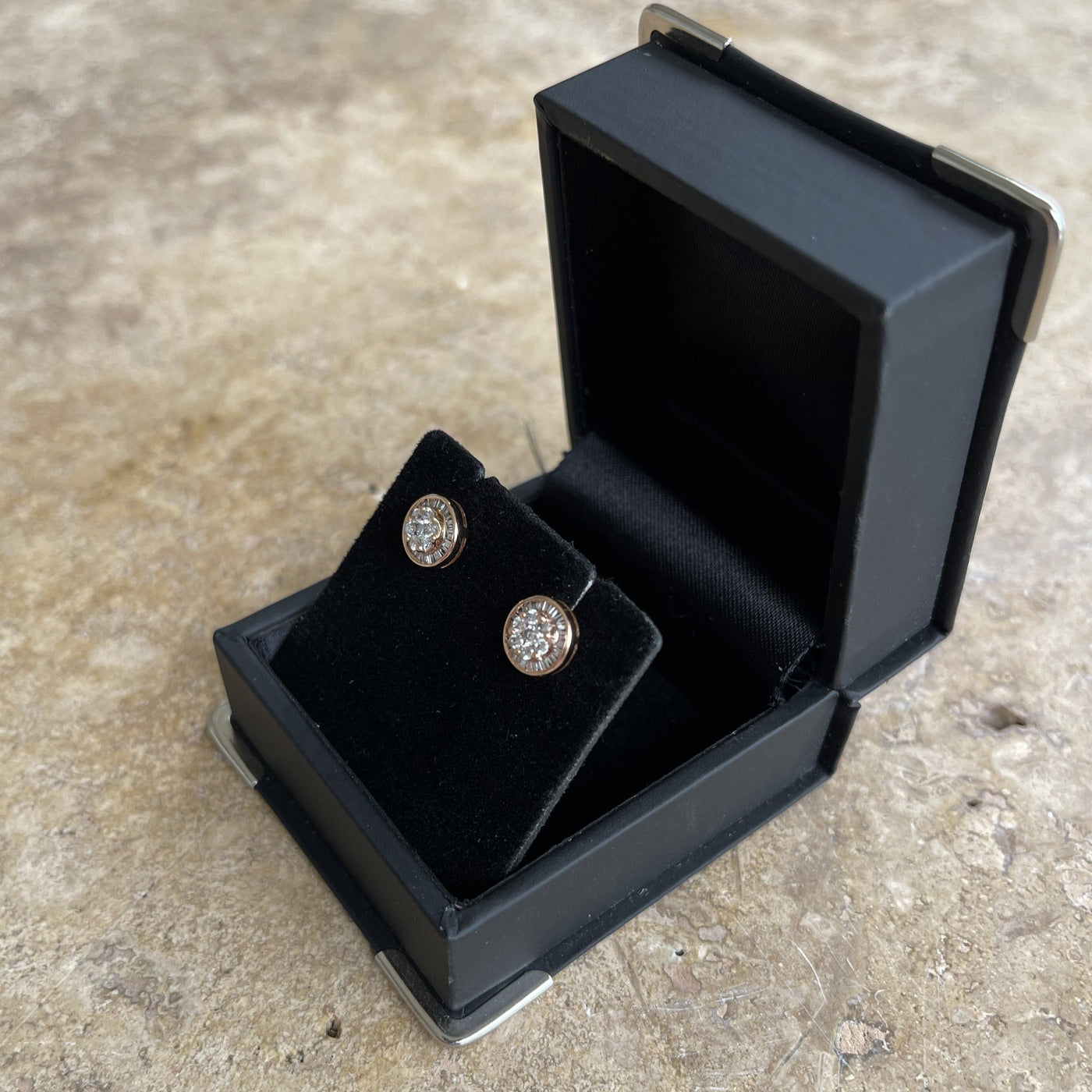 18CT Rose Gold Diamond Stud earrings