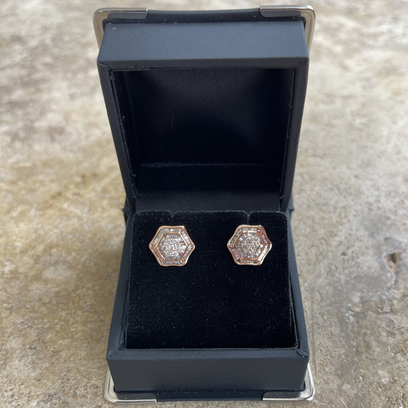 18CT Rose Gold Diamond Stud earrings