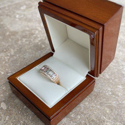 18CT Rose Gold (NO HEAT) Fancy Sapphire and Diamond Ring
