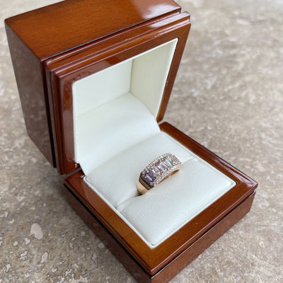 18CT Rose Gold (NO HEAT) Fancy Sapphire and Diamond Ring