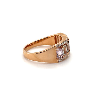 18CT Rose Gold (NO HEAT) Fancy Sapphire and Diamond Ring