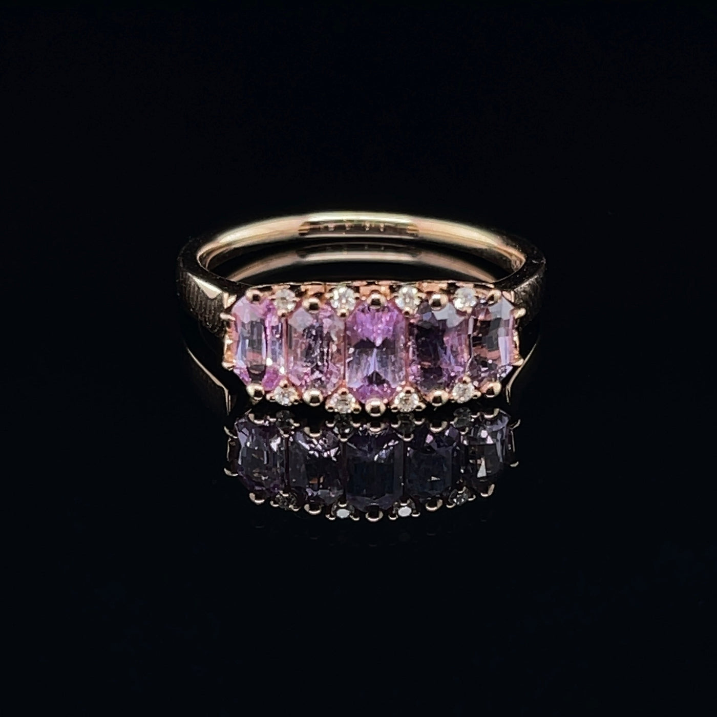 18CT Rose Gold (NO HEAT) Purple Coloured Sapphire Ring