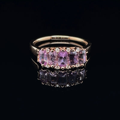 18CT Rose Gold (NO HEAT) Purple Coloured Sapphire Ring