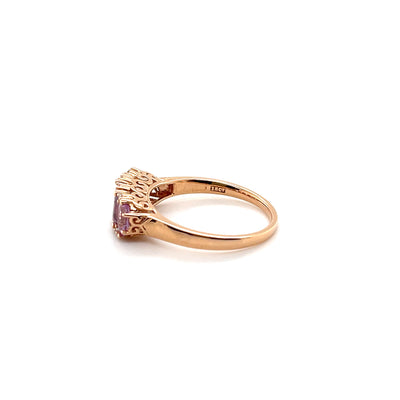18CT Rose Gold (NO HEAT) Purple Coloured Sapphire Ring