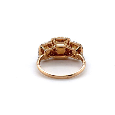 18CT Rose Gold (NO HEAT) Trilogy Coloured Sapphire Ring