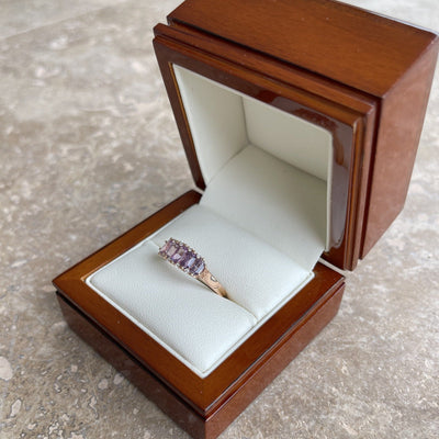 18CT Rose Gold (NO HEAT) Purple Coloured Sapphire Ring