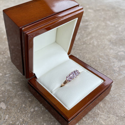 18CT Rose Gold (NO HEAT) Purple Coloured Sapphire Ring