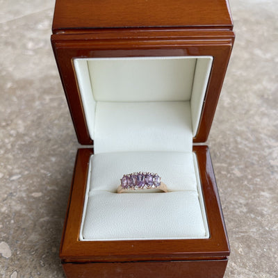 18CT Rose Gold (NO HEAT) Purple Coloured Sapphire Ring