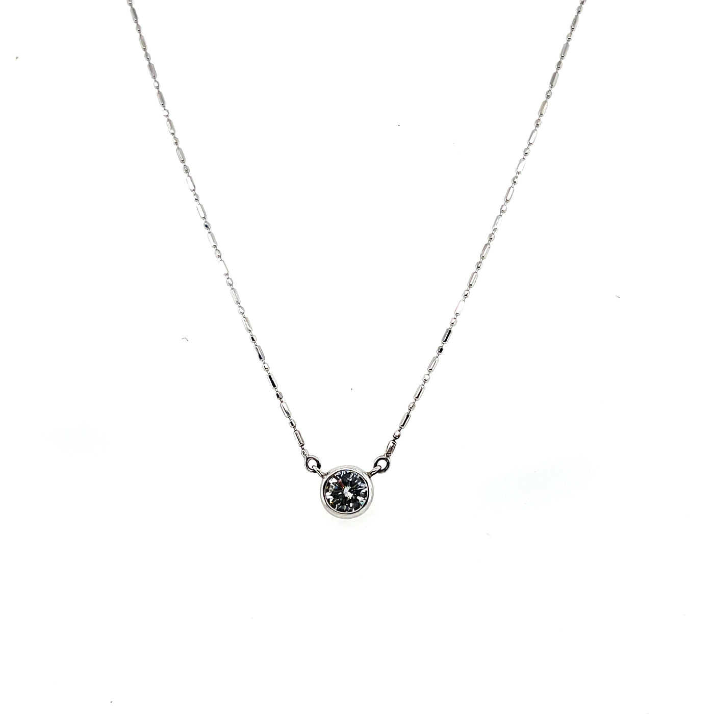 18CT White Gold Diamond Fancy Link Necklace