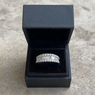 'Amy' 18CT White Gold Diamond Tapered Baguette Ring