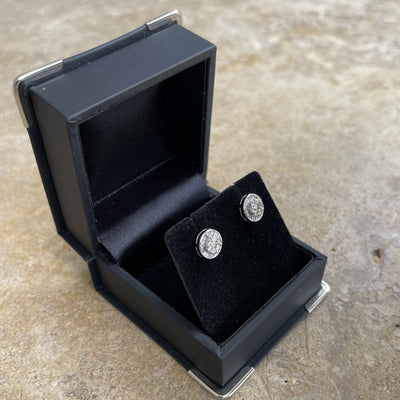 18CT White Gold Diamond Stud Earrings