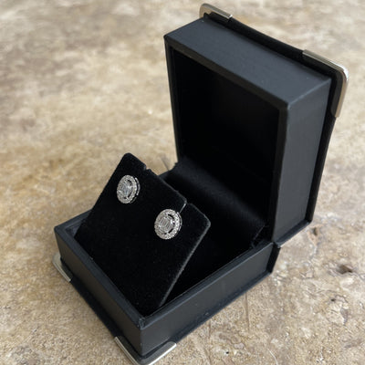 18CT White Gold Diamond Stud Earrings