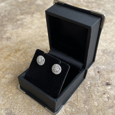 18CT White Gold Diamond Stud Earrings