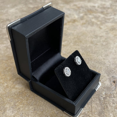 18CT White Gold Diamond Stud Earrings
