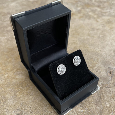 18CT White Gold Diamond Stud Earrings