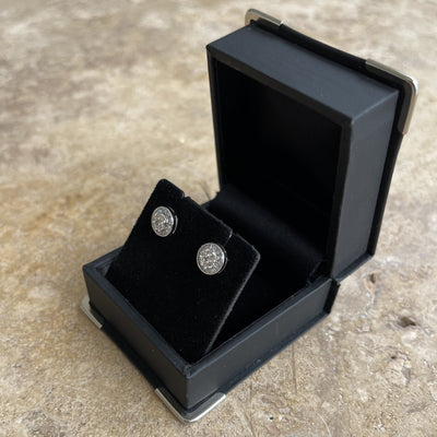 18CT White Gold Diamond Stud Earrings
