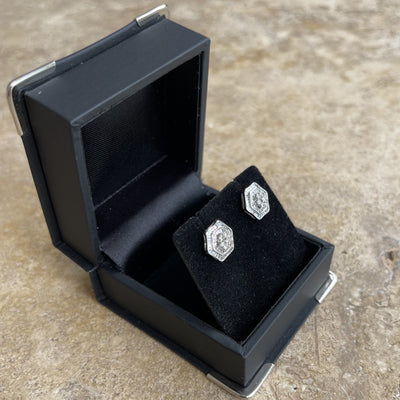 18CT White Gold Diamond Stud Earrings