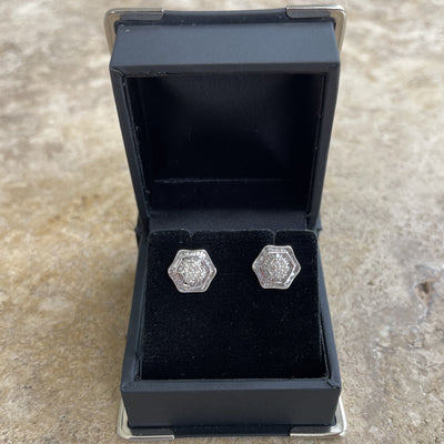 18CT White Gold Diamond Stud Earrings