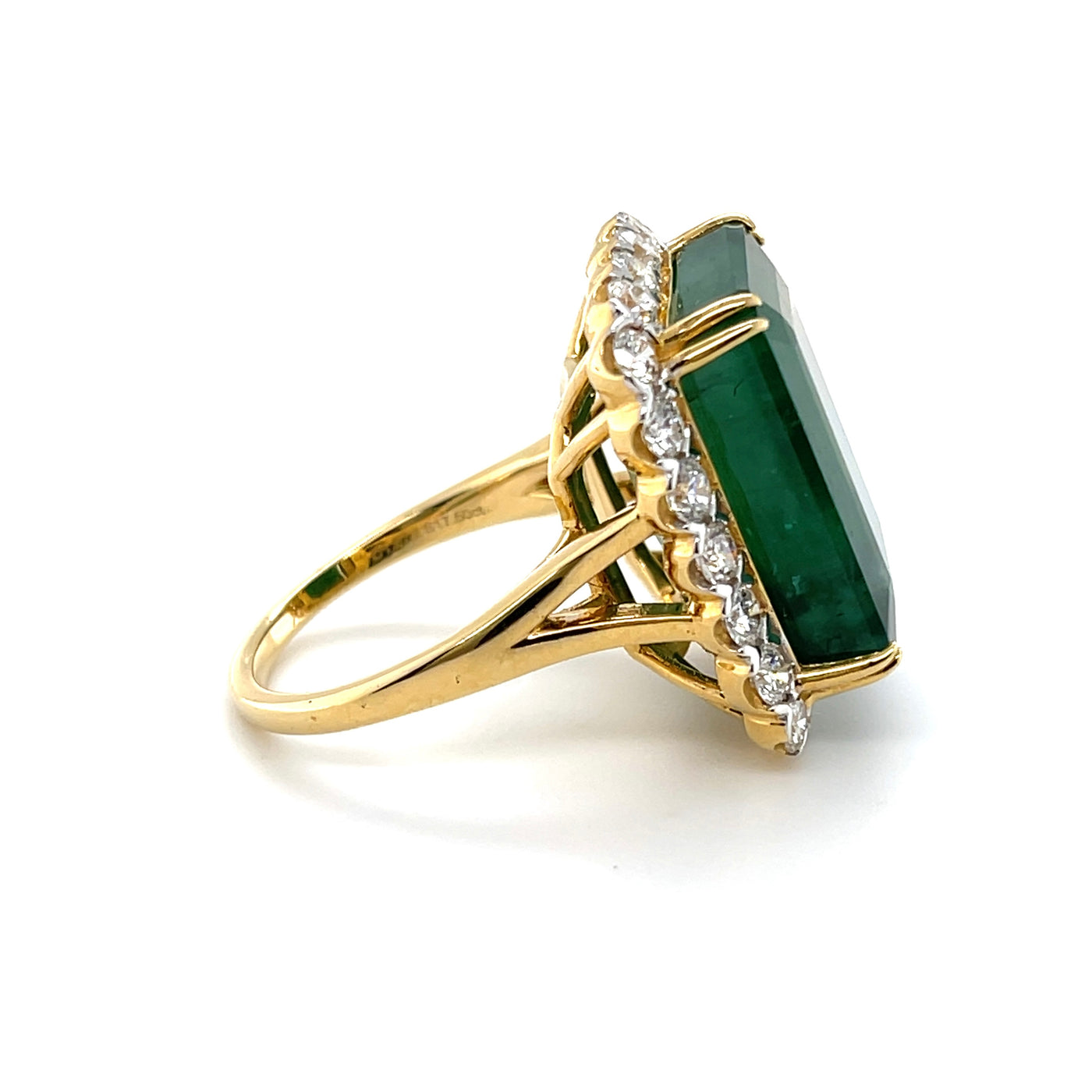 18CT Yellow Gold Emerald and Diamond Ring