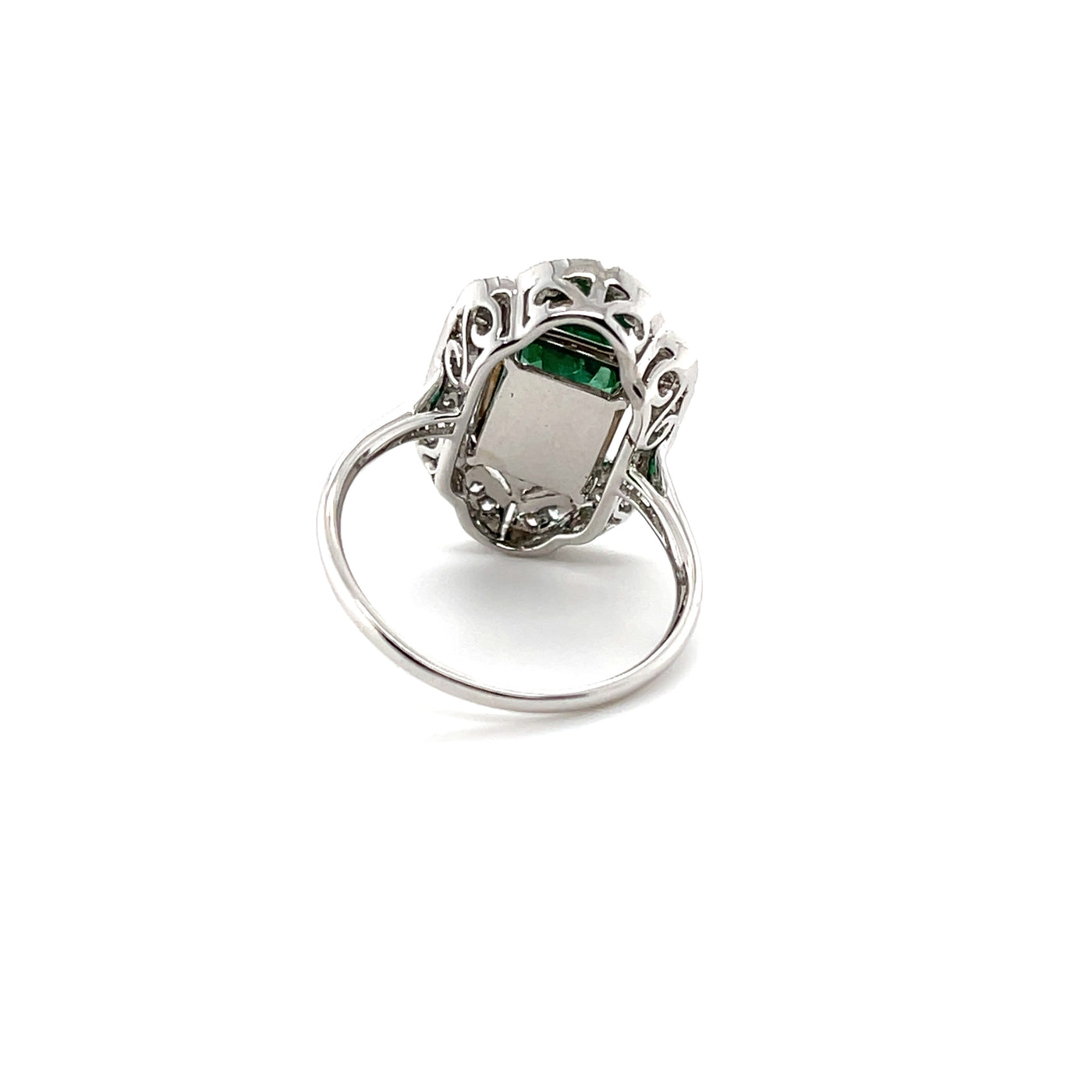 18CT White Gold Emerald and Diamond Ring