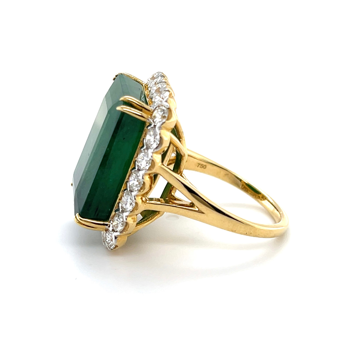 18CT Yellow Gold Emerald and Diamond Ring