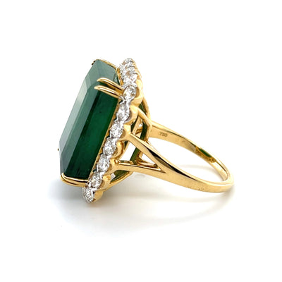 18CT Yellow Gold Emerald and Diamond Ring