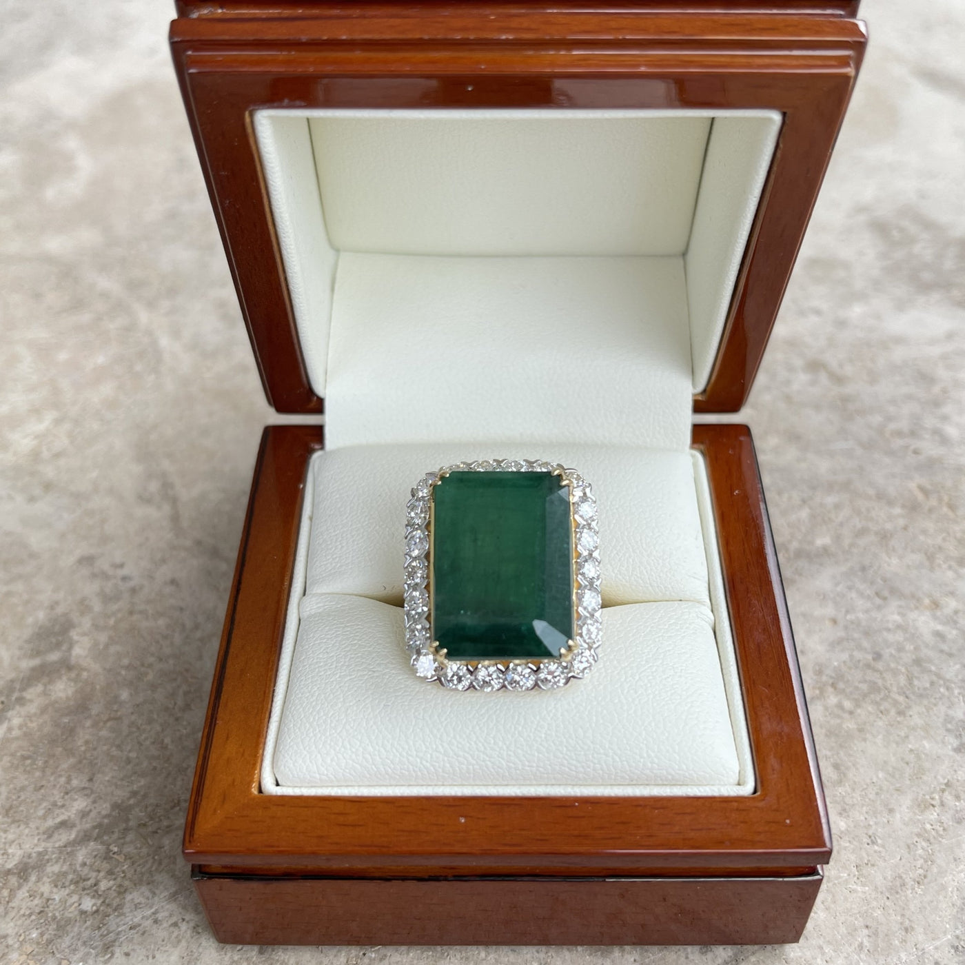 18CT Yellow Gold Emerald and Diamond Ring