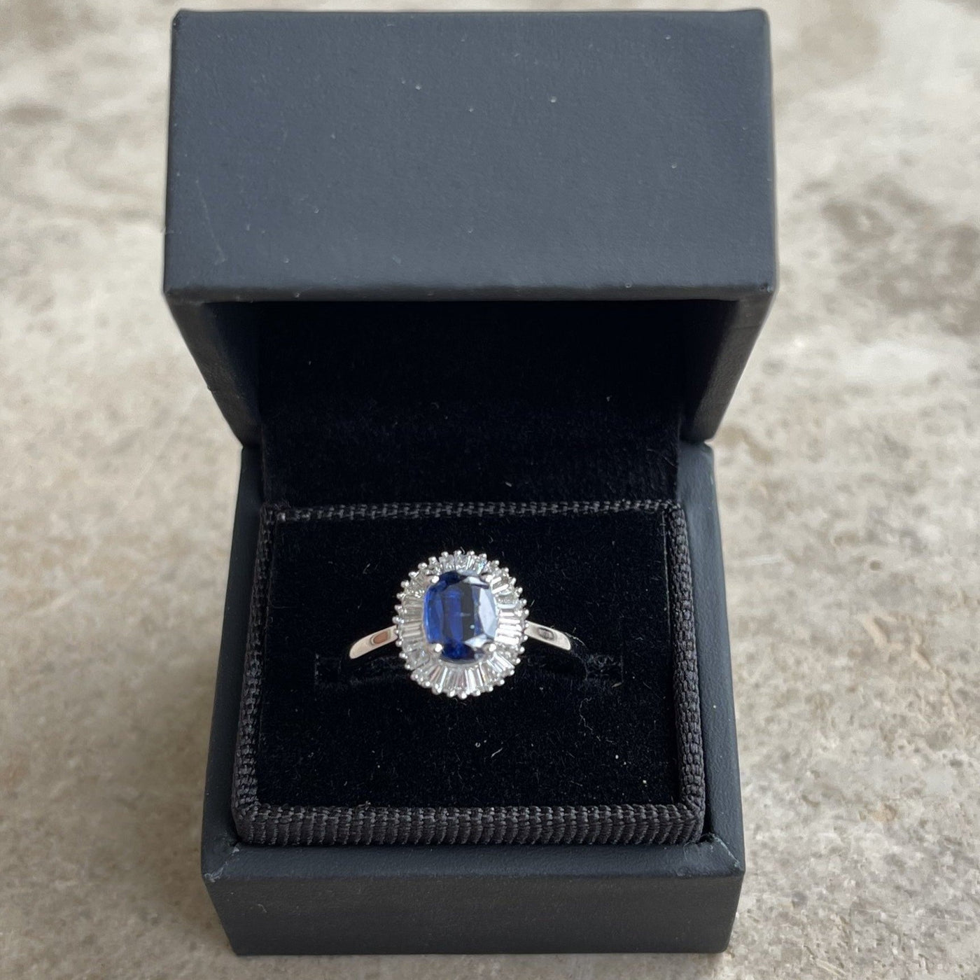 18CT White Gold Kyanite and Diamond Ring