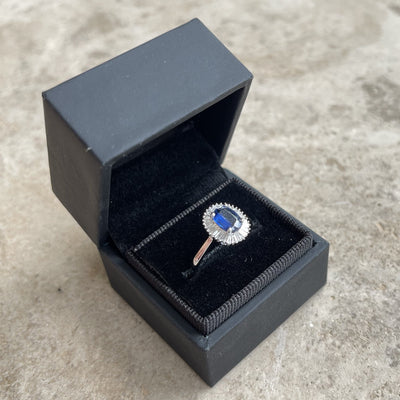 18CT White Gold Kyanite and Diamond Ring